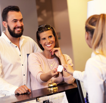 Hotel guests Checking-in